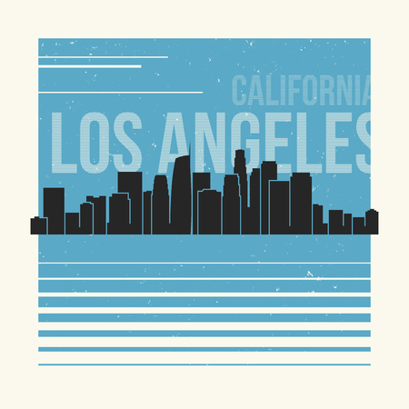 Los Angeles graphic, t-shirt design, tee print, typography, emblem. Vector illustration.のイラスト素材