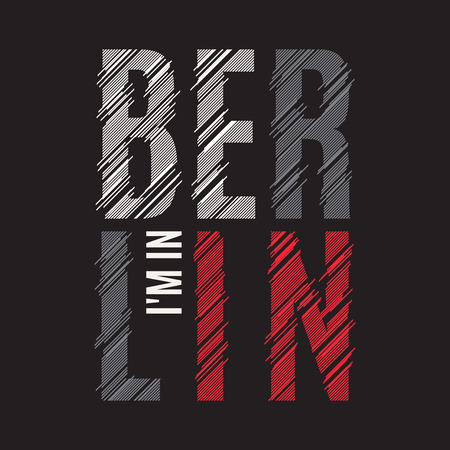 Berlin tee print. T-shirt design graphics stamp label typographyのイラスト素材