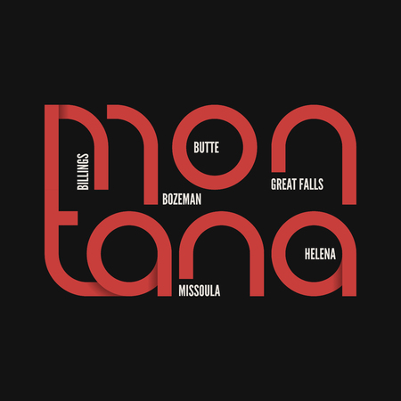 Montana state. T-shirt and apparel vector design.のイラスト素材