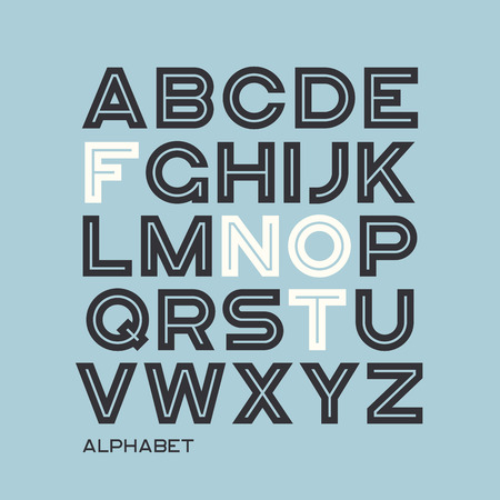 Heavy sans serif typeface design. Vector alphabet, letters, fontのイラスト素材