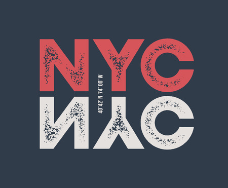 NYC t-shirt and apparel design with textured lettering.のイラスト素材