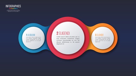 Vector 3 options infographic design, presentation template. Global swatchesのイラスト素材