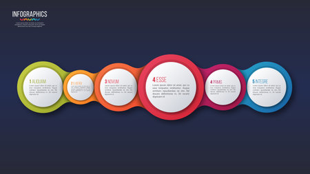 Vector 6 options info graphic design, presentation template.
