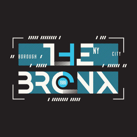 The Bronx New York vector t-shirt and apparel geometric design,のイラスト素材