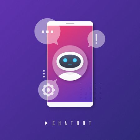 Chat bot, virtual assistance, artificial intelligence concept.のイラスト素材