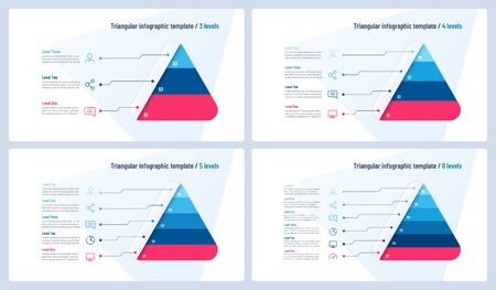 Vector infographic templates in the shape of triangle, pyramidのイラスト素材