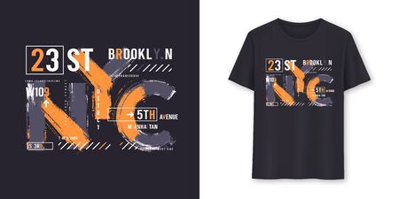 New York City urban graphic t-shirt vector design, typographyのイラスト素材