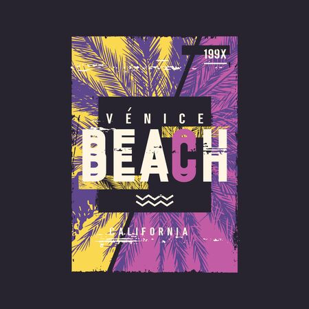 Venice beach vector graphic t-shirt design, poster, printのイラスト素材