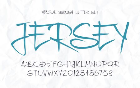 Expressive handwritten calligraphic vector brush letter setのイラスト素材