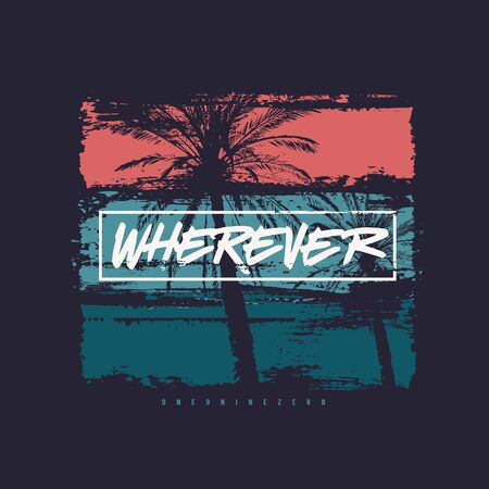 Vector graphic t-shirt design, poster, print on the theme of vacationのイラスト素材
