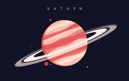 Saturn. The sixth planet from the Sun. Vector illustration.のイラスト素材