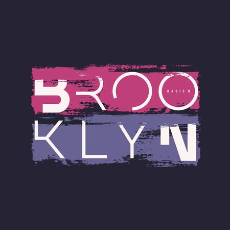 Vector graphic t-shirt design, poster, print on the theme of Brooklyn NYCのイラスト素材