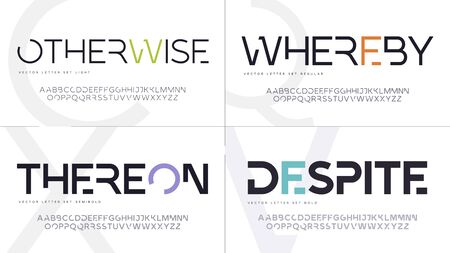 Contemporary geometric uppercase letter set, vector alphabet, typography.のイラスト素材