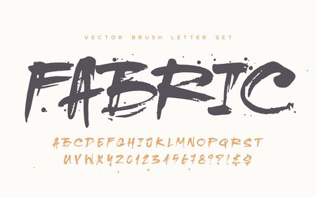 Catchy handwritten modern vector brush letter set for quotes, apparel, branding, packagingのイラスト素材