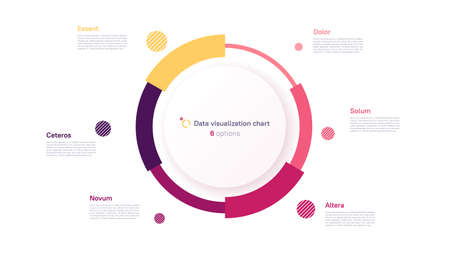 Vector circle chart design, modern template for creating infographics, presentations, reports, visualizationsのイラスト素材