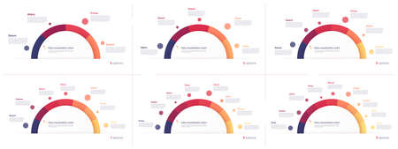 Vector circle chart designs, modern templates for creating infographics, presentations, reports,...