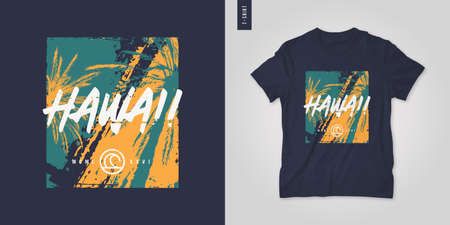 Hawaii. T-shirt vector design, poster, print, templateのイラスト素材