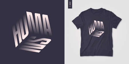 Humans. Graphic mens three dimensional t-shirt design, poster, typography. Vector illustrationのイラスト素材