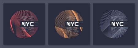 New York City graphic t-shirt abstract designs, geometric posters, vector illustrationsのイラスト素材