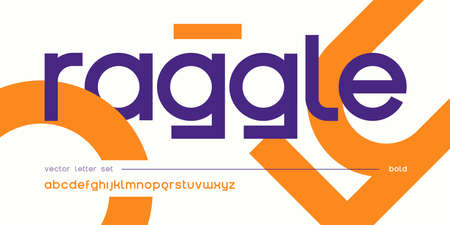 Vector geometric lowercase letter set, alphabet, font, typographyのイラスト素材