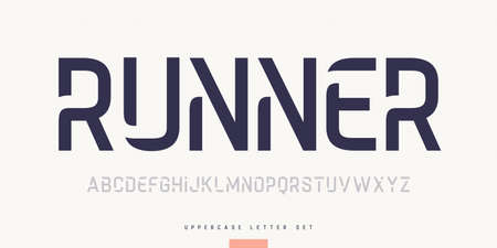 Vector stylish sans serif font, uppercase letter set, alphabet, typographyのイラスト素材