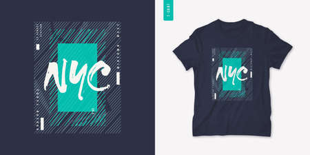 New York City. Graphic mens dynamic t-shirt design, poster, typography. Vector illustrationのイラスト素材