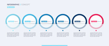 Stylish vector infographic concept template. Six optionsのイラスト素材