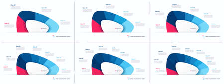 Vector pie chart infographic templates in the form of abstract shape. 4 5 6 7 8 9 optionsのイラスト素材