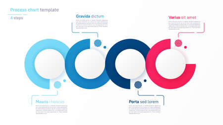 Vector process chart design, modern template for creating infographics, presentations, reports, visualizationsのイラスト素材