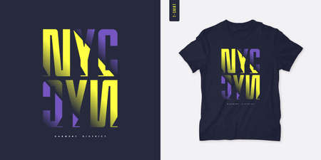 New York City letter t-shirt design, poster, typography. Vector illustrationのイラスト素材