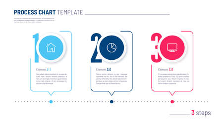 Vector infographic numbered process chart template. Three stepsのイラスト素材