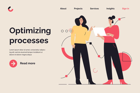 Business concept flat style outline vector illustration on the subject of data analysis, innovations, developing. Editable stroke.のイラスト素材