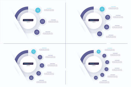 Set of circle infographic design vector templates. 3 4 5 6 optionsのイラスト素材