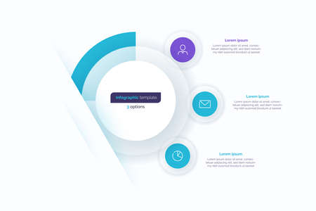 Three option circle infographic design template. Vector illustrationのイラスト素材