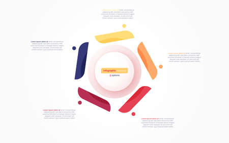 Five option circle infographic design template. Vector illustrationのイラスト素材