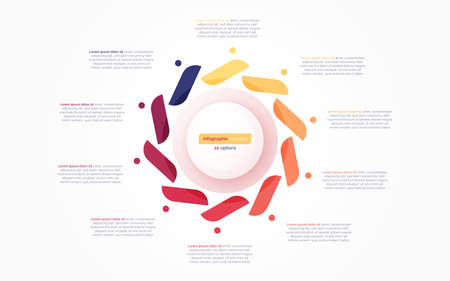 Ten option circle infographic design template. Vector illustrationのイラスト素材