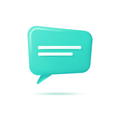 Vector realistic 3d speech bubble, chat icon, message boxのイラスト素材