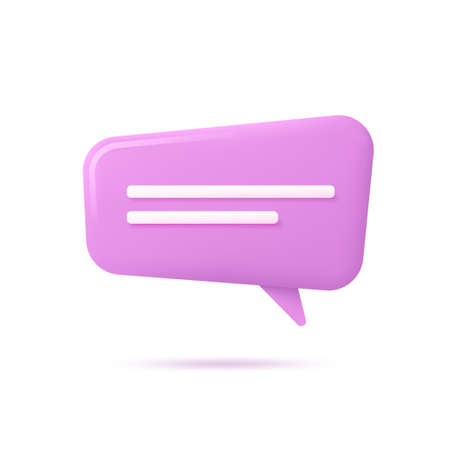 Vector realistic 3d speech bubble, chat icon, message boxのイラスト素材
