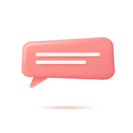 Vector realistic 3d speech bubble, chat icon, message boxのイラスト素材