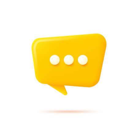 Vector realistic 3d speech bubble, chat icon, message boxのイラスト素材