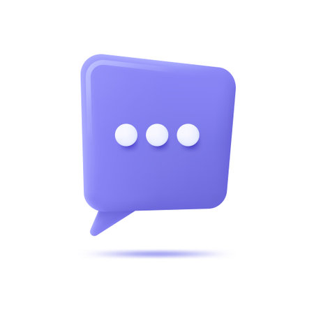 Vector realistic 3d speech bubble, chat icon, message boxのイラスト素材