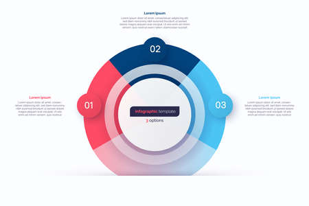 Three option circle infographic design template. Vector illustrationのイラスト素材