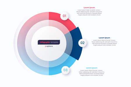 Three option circle infographic design template. Vector illustrationのイラスト素材