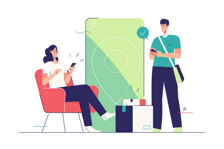 Vector illustration on the subject of online delivery serviceのイラスト素材