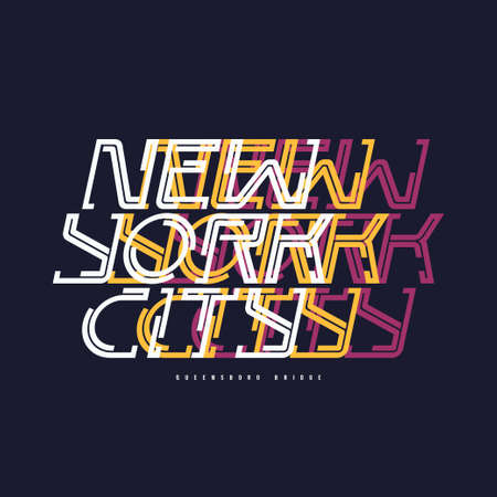 New York. Vector stylish graphic tee design, print, illustrationのイラスト素材