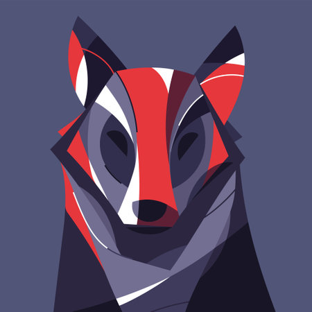 Wolf portrait colorful vector illustration, poster, printのイラスト素材