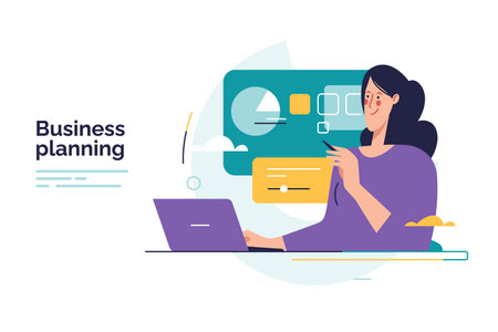 Vector illustration on the subject of business planningのイラスト素材