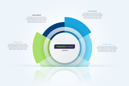 Four option circle infographic design template. Vector illustrationのイラスト素材