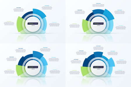 Four option circle infographic design template. Vector illustrationのイラスト素材