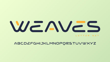 Vector rounded sans serif font, uppercase letter set, alphabet, typographyのイラスト素材